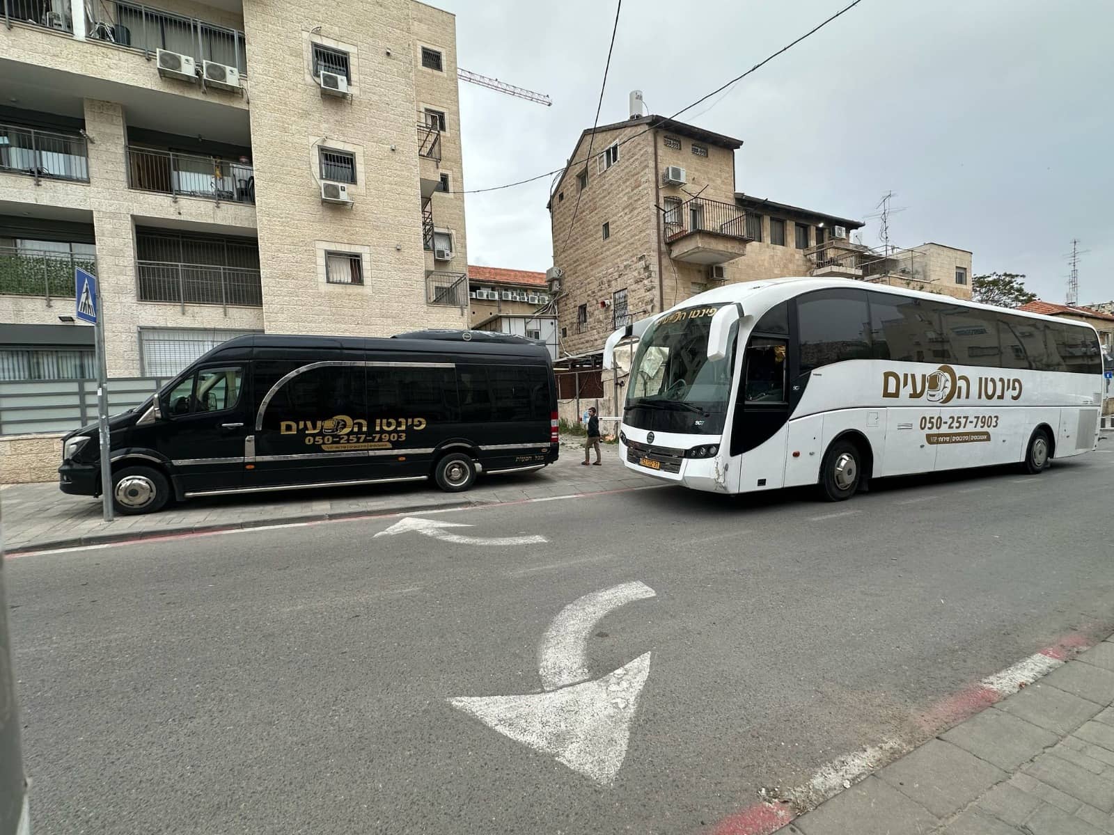 אוטובוסי פינטו הסעים חונים בשורות